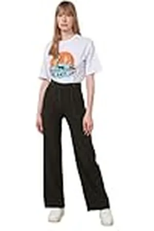 Trendyol Pantalones Pierna Recta de Cintura Alta para Mujer Informales, , 38