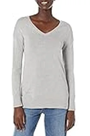 Amazon Jersey Tipo Túnica Ligero de Manga Larga y Cuello en Pico (Disponible en Tallas Grandes) Mujer, , L