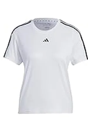 adidas Mujer AEROREADY Train Essentials 3-Stripes tee, White/Black, XS