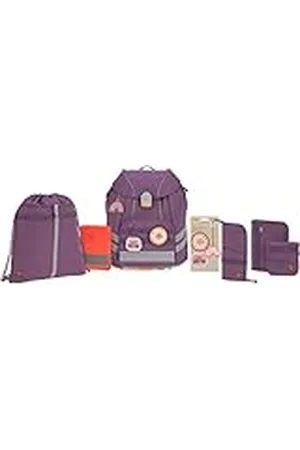 LÄSSIG LÄSSIG Juego de mochilas escolares de 7 piezas para niños/ School Set Flexy Unique, Lilac/Violett