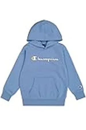 Champion Legacy Play With Graphics B (306908) - Sudadera con capucha de poliéster polar compacta, suave y ultraligera, Azul turquesa (CBU), 5-6 años (XS) Niños FW24