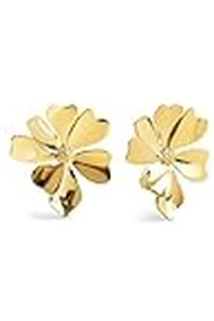 SINGULARU Pendientes Flower Spring. Latón con Acabado en Baño de 18Kt. Joyas para Mujer