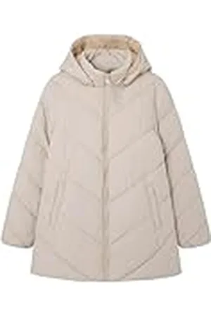 Springfield Chaqueta 3/4 Sorona con Capucha Desmontable, Bolsillos de Ojal, Forro Polar Interior y Cremallera Frontal para Cierre Abrigo Acolchado Aura Repelente al Agua, , XL para Mujer