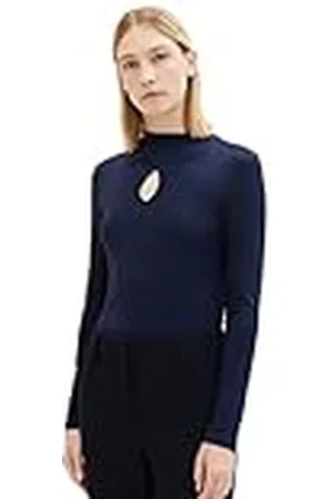 TOM TAILOR Camisa de mujer de manga larga con detalle de aberturas, , XXXL