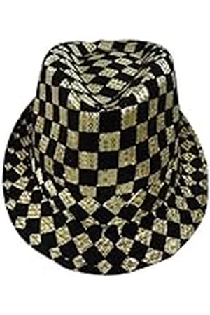 Dress up America Sombrero Fedora con Tablero de ajedrez de Oro para Adultos