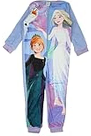 Disney REINA DE NIEVES, mono, niño, niña, (2 a 8 años) mixto, niños, cremallera, 1 pieza, suave, lindo, cálido, pijama, pelele, modelo WD14085 S1-3A, BLEU