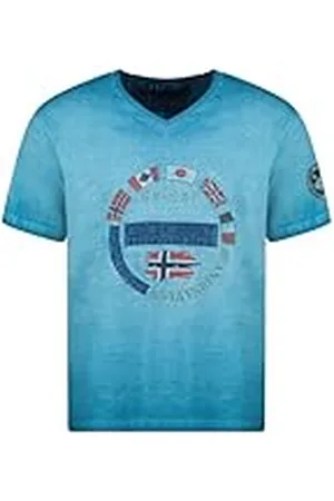 Geographical Norway Jarico Men Camisetas, Bleu, S para Hombre