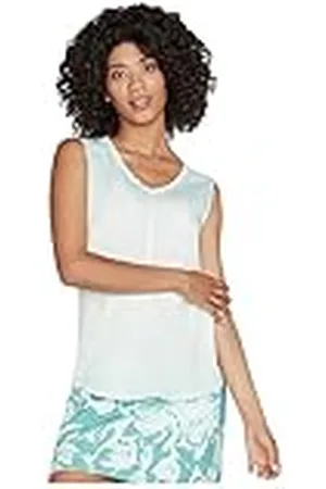 Skechers Diamond Wash Hatha Camiseta sin Mangas con Cuello en V Chaqueta, , M para Mujer