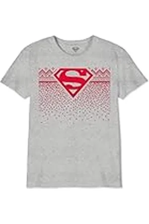 DC Comics Originals Bosupmsts006 Camiseta, Gris Melange, 8 Años para Niños
