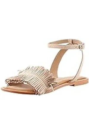 VERO MODA Vmluca Leather Sandal, de Tiras Mujer, Beige (Café Au Lait), 40 EU