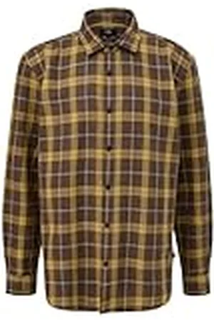 QS by s.Oliver QS 2149612 Camisa de Manga Larga a Cuadros, , L Hombres