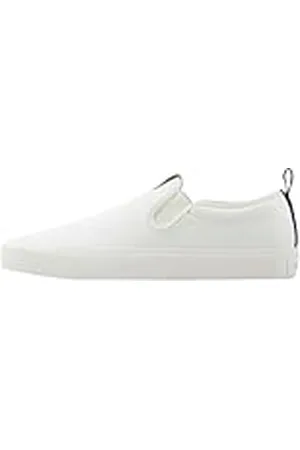 Armani Exchange Borg, Cuero Genuino, Logotipo en la Parte Trasera, Zapatillas Hombre, Blanco Crema, 41 EU