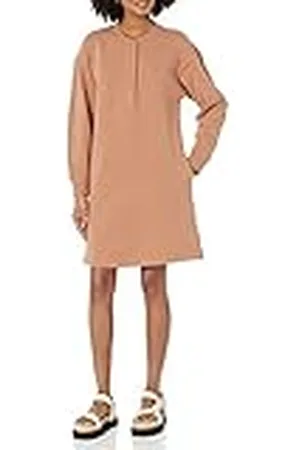 Amazon Vestido Tipo Sudadera de Punto Henley (Disponible en Tallas Grandes) Mujer, , M