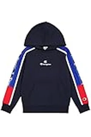 Champion Legacy Retro Sport B (306856) - Sudadera con capucha de forro polar compacta y ultraligera, azul marino/azul profundo (NNY/BAI/WHT), 11-12 años (L) Niños FW24