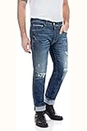 Replay Grover Jeans, 009 Azul Medio, 28W x 32L para Hombre