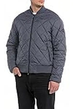 Replay Chaqueta bomber para hombre de invierno, gris , XL