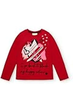 Tuc Tuc Camiseta Manga Larga roja con Estampado gráfico para niña colección Dark and Roses (Talla 5 años)