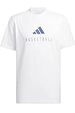 adidas Hombre Worldwide Hoops Logo Performance Graphic tee, White, M