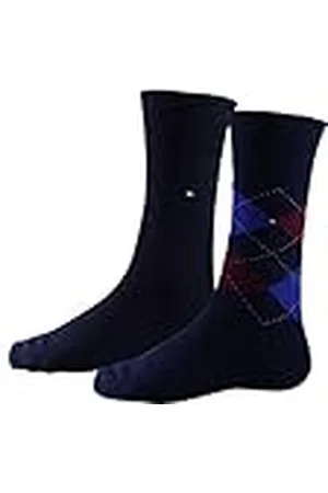 Tommy Hilfiger Classic Calcetines, Azul Marino/Rojo, 47-49 (Pack de 2) para Hombre