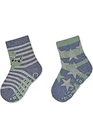 Sterntaler ABS-Söckchen DP T-Rex+Sterne Calcetn Pantufla, Azul Tinta, 22 para Bebés