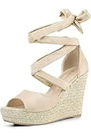 Allegra K Sandalias De Cuña con Cordones Y Sandalias De Mujer 37