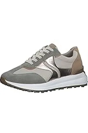 QS by s.Oliver 5-5-23639-30, Zapatillas Mujer, Cream/Green, 38 EU