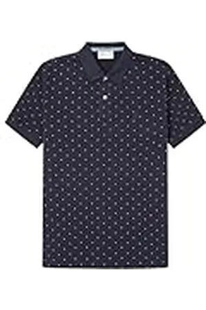 Springfield SPRINGFILED Polo piqué micro estampado, Camiseta Polo Hombre, blue, M