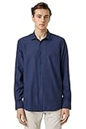 Koton Basic Shirt Classic Neck Long Sleeve Camisa, , L para Hombre
