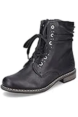 Rieker Mujer Botines 71218, señora Botines con Cordones,Botas con Cordones,Botas de Chukka,Botas Cortas,Negro (Schwarz / 00),37 EU / 4 UK