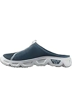 Salomon Reelax Slide 6.0 Zuecos de Recuperación para Hombre, Zancada amortiguada, Comodidad instantánea y duradera, Uso versátil, Blue Ashes, 42 2/3