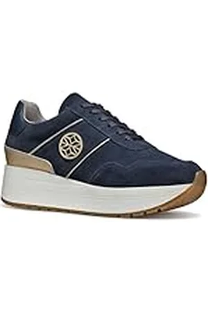 Geox D New KENCY A, Zapatillas Mujer, Navy/Lt Gold, 38 EU