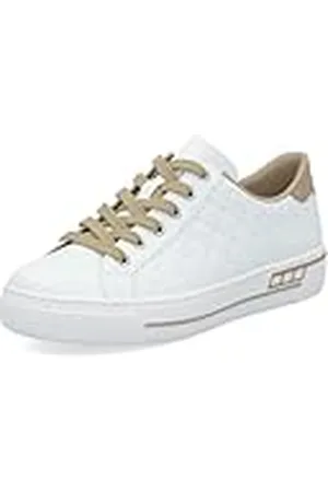 Rieker Mujer Zapatos con Cordones L88W2, señora Calzado cómodo,Zapatos Bajos y cómodos,Cordones,Blanco (Weiss / 80),38 EU / 5 UK
