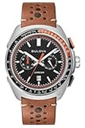 BULOVA Reloj Cronógrafo para Hombre de Cuarzo con Correa en Cuero 98B427