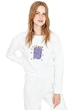 Trendyol Conjunto de Pijama de Punto gráfico para Mujer Juego, , S (Pack de 2)
