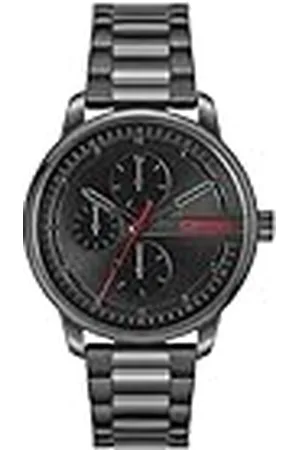 HUGO BOSS Reloj Analógico de Cuarzo Multifunción para Hombre Colección #Stamp Multi con Correa de Acero Inoxidable Negra - 1530369