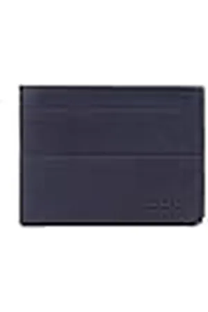 Piquadro Cartera para Hombre con Ventana de identificación abatible, Bolsillo de Moneda, Ranuras para Tarjetas de crédito y protección contra fraudes RFID, Azul