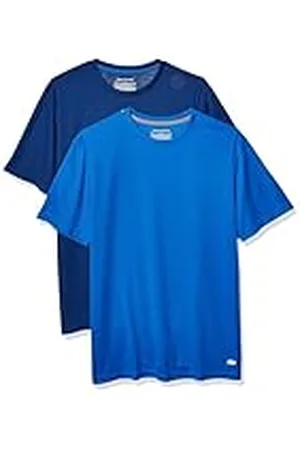 Amazon Camiseta Técnica, Rendimiento Deportivo (Disponible en Tallas Grandes y Largos Especiales) Hombre, Pack de 2, /Azul Real, L