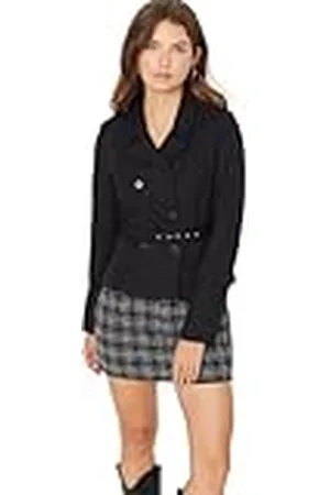 Trendyol Damen Figurbetont Zweireihig Plain Webstoff Blazer Abrigo, , 34 De Las Mujeres