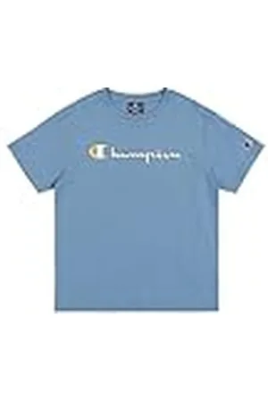 Champion Legacy Play With Graphics B (306911) - Camiseta SS con cuello redondo, azul turquesa (CBU), 3-4 años (XXS) Niños FW24