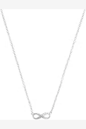 QS by s.Oliver Collar con colgante de de ley 925 collar de las señoras, con zirconia cúbica synth., 40+5 cm, , Infinito, Viene en caja de regalo de joyería