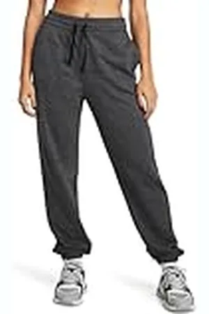 Under Armour UA Rival Terry Jogger Pantalones de chándal para mujer, cómodo y suave pantalón de deporte, color gris brezo oscuro/blanco