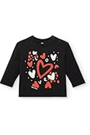 Tuc Tuc Camiseta Negra con Estampado de Corazones Rojos y Blancos para niña de la colección Cartoon Calling (Talla 3 años)