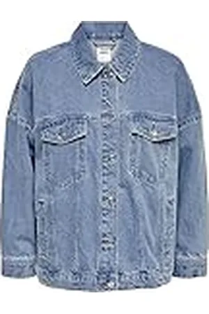 ONLY ONLSAFE Caroline Oversize DNMJACKET Noos Chaqueta de Jean, Azul Medio (Denim Azul Medio), S para Mujer