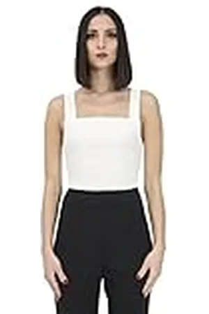 Pinko ROTTOFRENO Top Lino Stretch Camiseta sin Mangas, , 46 para Mujer