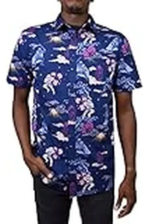 STAR WARS Button Down Shirt Camisa Abotonada, , XXL para Hombre