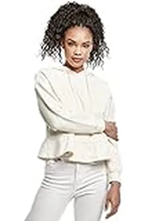 Urban classics Ladies Organic Volants Hoody Sudadera con Capucha, Arena Blanca, M para Mujer