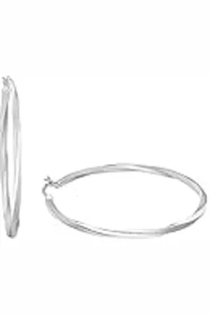 Amor Creoles Pendientes de de Ley 925 para Señoras, 4 cm, Plateados, Vienen en Caja de Regalo de Joyería