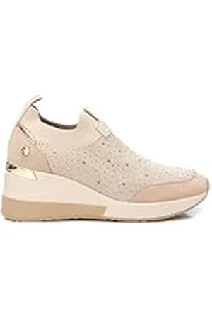 Xti Zapatilla Mujer Beige - Calzado Cómodo y Versátil - Moda Casual - Modelo 14241801 (Talla 39)