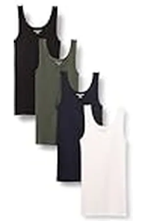Amazon Camiseta Ajustada sin Mangas Mujer, Pack de 4, , XL