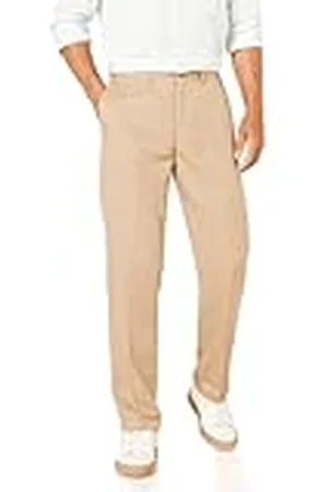 Amazon Pantalón de Vestir con Parte Delantera Plana con Cintura Expandible de Corte Clásico Hombre, , 42W / 30L